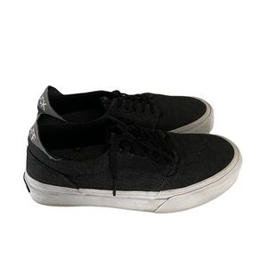 STRAYE dark gray canvas skate shoe “F***K OFF” size men’s 8 / woman’s 9.5